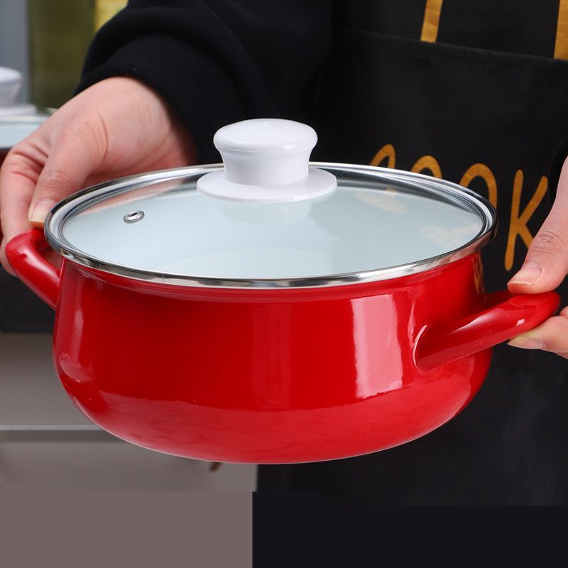 Home Cooking Cookbook - Emaye Çorba Tenceresi Kalınlaştırılmış Pişirme Gereçleri